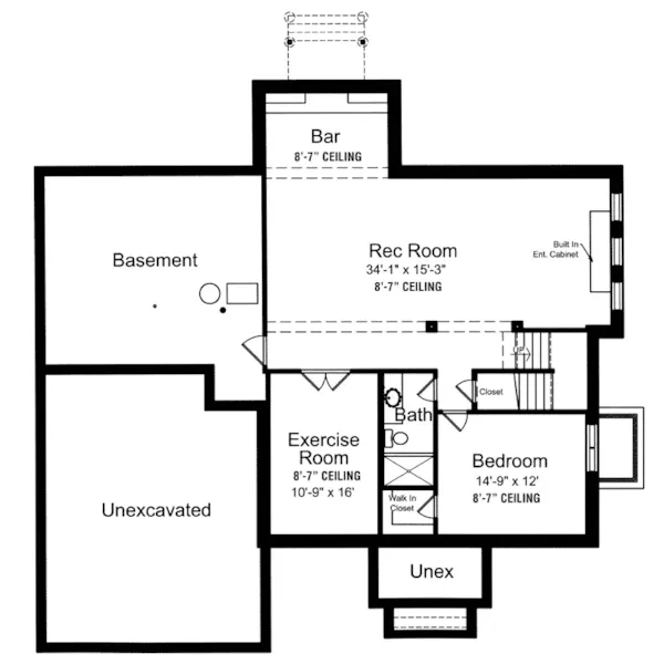 Traditional House Plan Lower Level Floor - Rothwell Georgian Home 011D-0358 - Shop House Plans and More