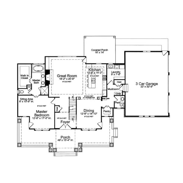 Contemporary House Plan First Floor - Monte Blanc Rustic Country Home 065D-0362 - Shop House Plans and More