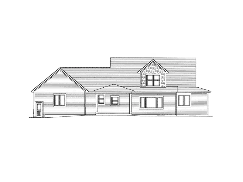 Craftsman House Plan Rear Elevation - Monte Blanc Rustic Country Home 065D-0362 - Shop House Plans and More