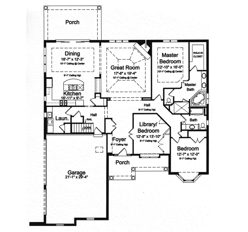 Ranch House Plan First Floor - Wallingshire Traditional Home 065D-0363 - Shop House Plans and More