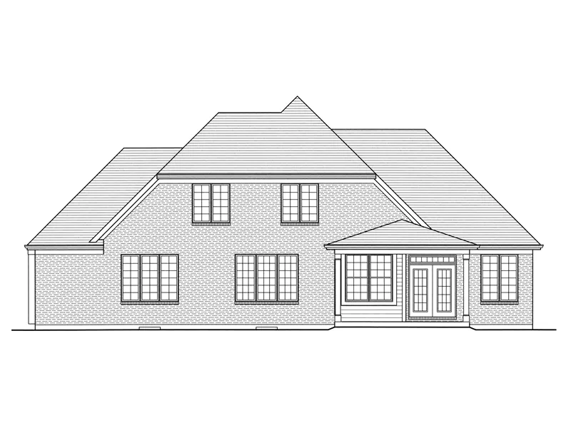 Arts & Crafts House Plan Rear Elevation - Coffman Craftsman Home 065D-0365 - Search House Plans and More