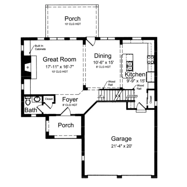 Cabin & Cottage House Plan First Floor - Patty Anne European Home 065D-0366 - Shop House Plans and More