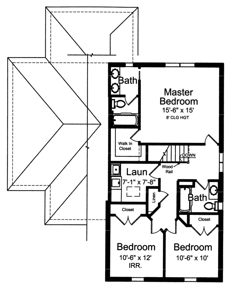 Tudor House Plan Second Floor - Patty Anne European Home 065D-0366 - Shop House Plans and More