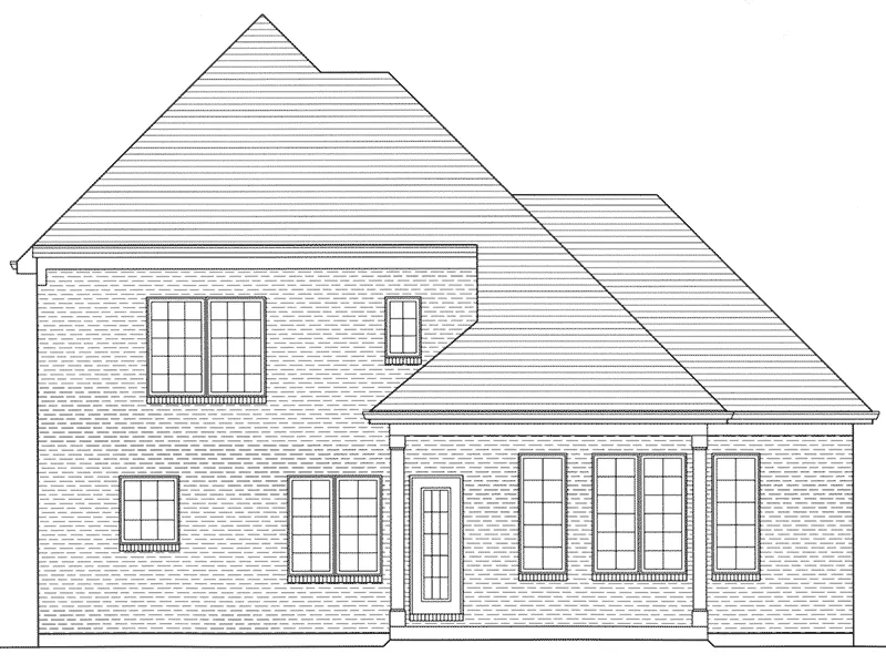 Tudor House Plan Rear Elevation - Patty Anne European Home 065D-0366 - Shop House Plans and More