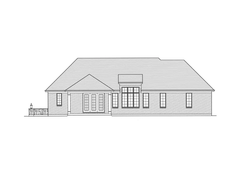 Ranch House Plan Rear Elevation - Embassy Country French Home 065D-0368 - Search House Plans and More