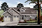 Ranch House Plan Front of Home - Filmore Shingle Ranch Home 065D-0370 - Search House Plans and More