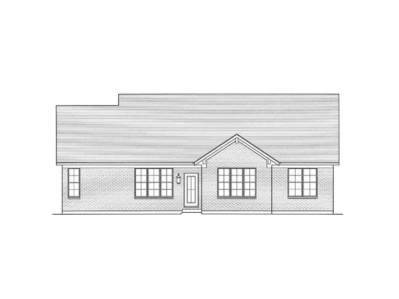 Ranch House Plan Rear Elevation - Filmore Shingle Ranch Home 065D-0370 - Search House Plans and More