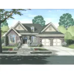 European House Plan Front of Home - Bethany Hill Luxury Ranch Home 065D-0377 - Search House Plans and More