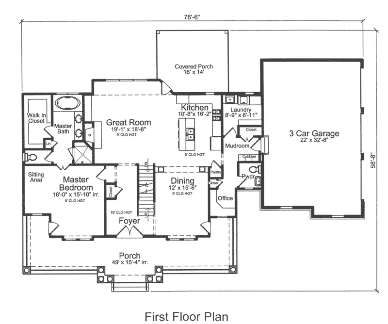 Country House Plan First Floor - 065D-0378 - Shop House Plans and More