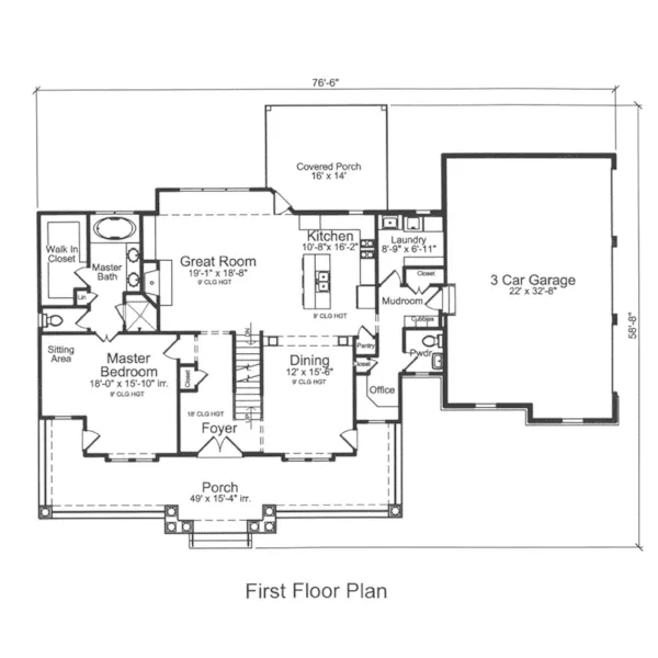 Country House Plan First Floor - 065D-0378 - Shop House Plans and More