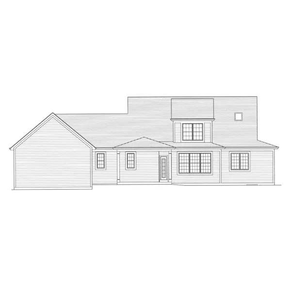 Country House Plan Rear Elevation - 065D-0378 - Shop House Plans and More