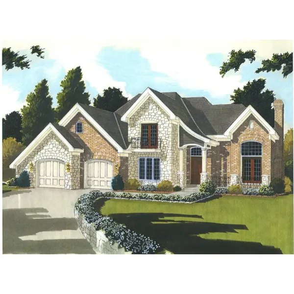 Traditional House Plan Front of Home - Chapelhill European Home 065D-0379 - Search House Plans and More