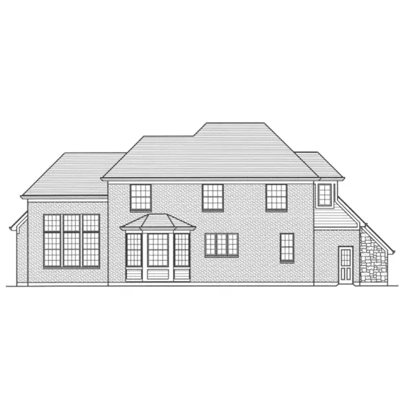 Traditional House Plan Rear Elevation - Chapelhill European Home 065D-0379 - Search House Plans and More