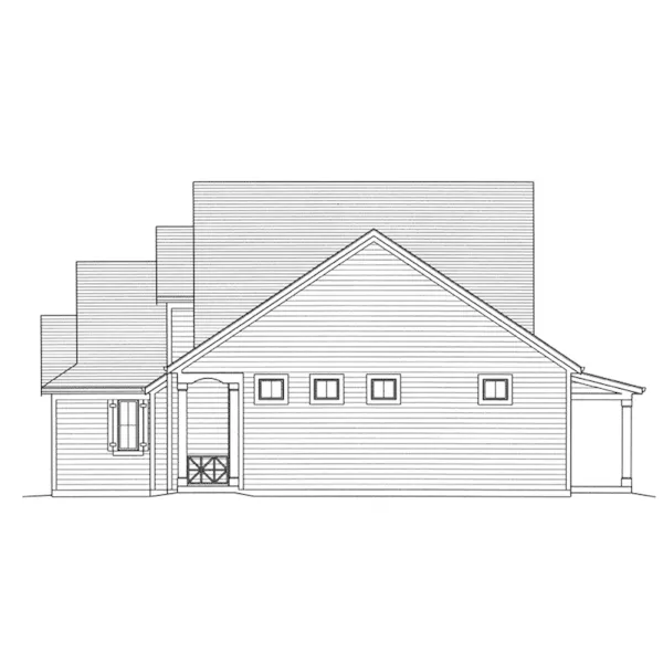 Traditional House Plan Right Elevation - Chamberlain Craftsman Home 065D-0380 - Search House Plans and More