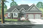 Traditional House Plan Front of Home - Sandhurst European Ranch Home 065D-0381 - Shop House Plans and More