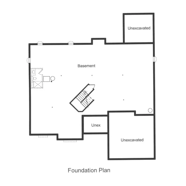 European House Plan Lower Level Floor - Sandhurst European Ranch Home 065D-0381 - Shop House Plans and More