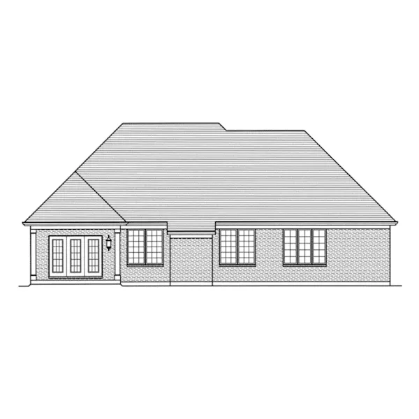 European House Plan Rear Elevation - Sandhurst European Ranch Home 065D-0381 - Shop House Plans and More