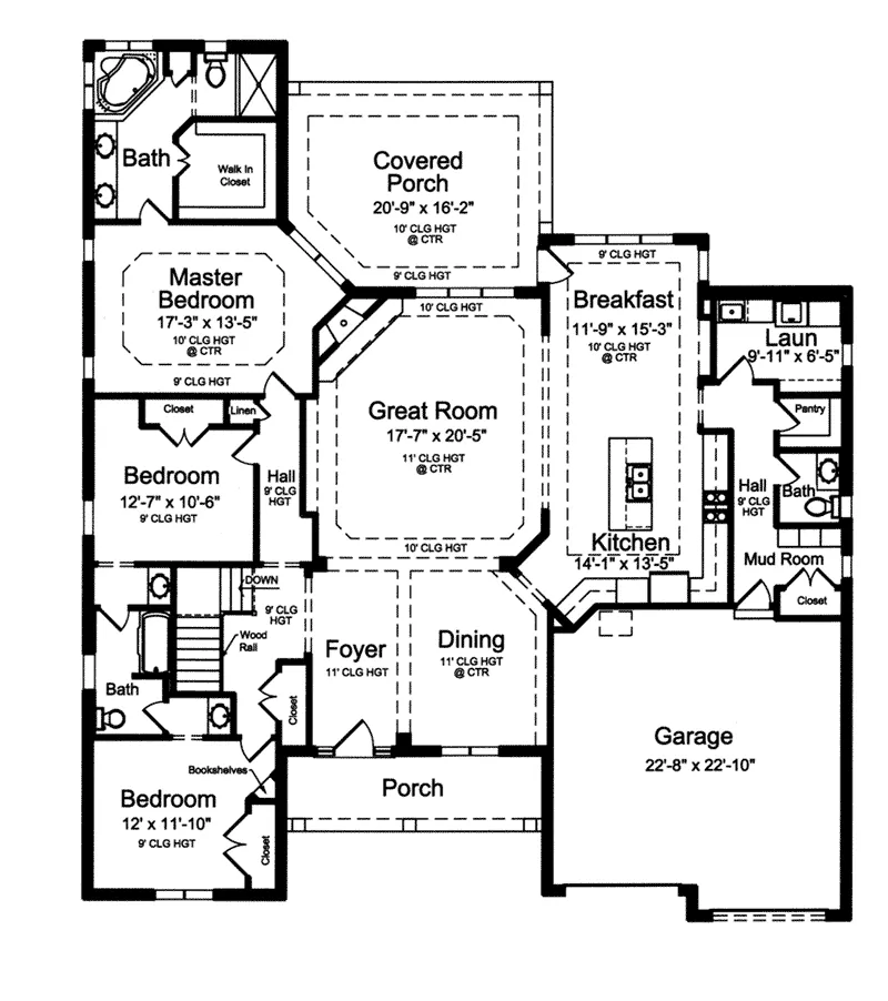 European House Plan First Floor - Thomas Trace Ranch Home 065D-0384 - Shop House Plans and More