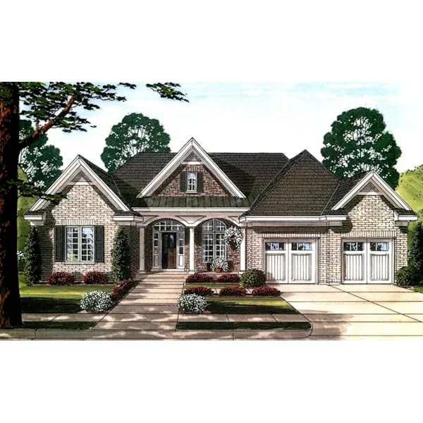 Traditional House Plan Front of Home - Thomas Trace Ranch Home 065D-0384 - Shop House Plans and More