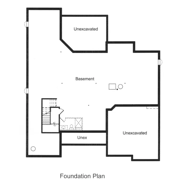 Traditional House Plan Lower Level Floor - Thomas Trace Ranch Home 065D-0384 - Shop House Plans and More