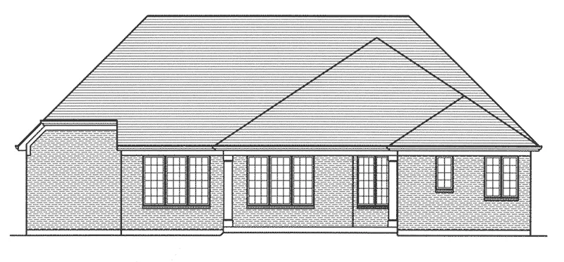 European House Plan Rear Elevation - Thomas Trace Ranch Home 065D-0384 - Shop House Plans and More