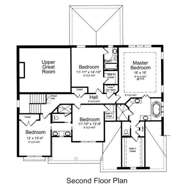 Craftsman House Plan Second Floor - Tillman Traditional Home 065D-0385 - Shop House Plans and More