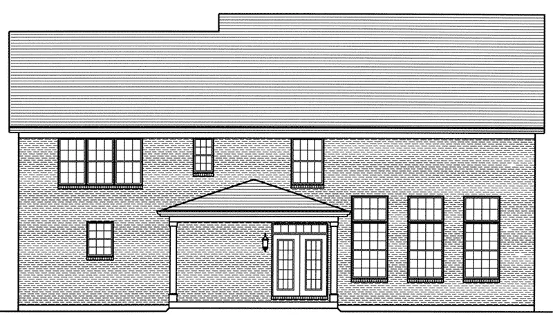 Arts & Crafts House Plan Rear Elevation - Tillman Traditional Home 065D-0385 - Shop House Plans and More