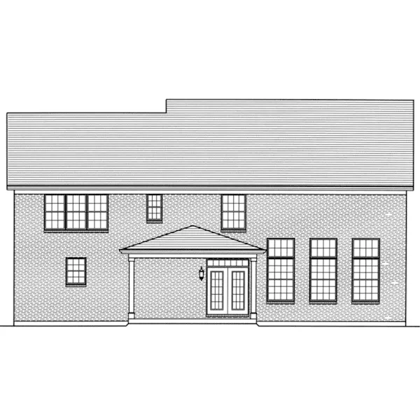 Craftsman House Plan Rear Elevation - Tillman Traditional Home 065D-0385 - Shop House Plans and More