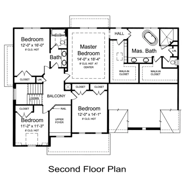 European House Plan Second Floor - Tomkins Traditional Home 065D-0386 - Shop House Plans and More