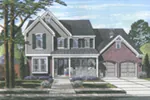 Neoclassical House Plan Front of Home - Tomkins Traditional Home 065D-0386 - Shop House Plans and More