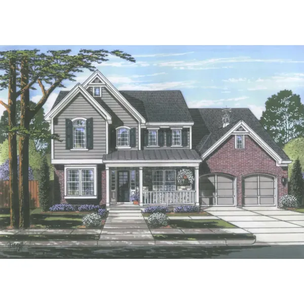 European House Plan Front of Home - Tomkins Traditional Home 065D-0386 - Shop House Plans and More