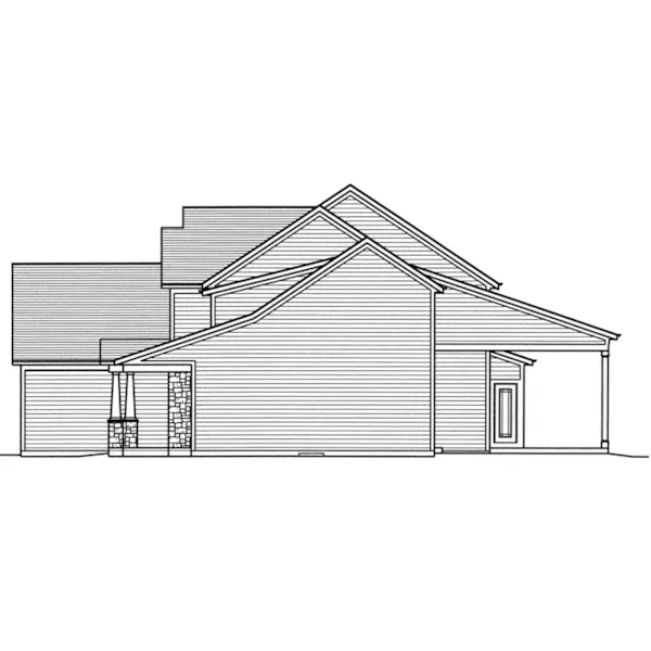 Rustic House Plan Right Elevation - Hollandale Hill Craftsman Home 065D-0387 - Search House Plans and More