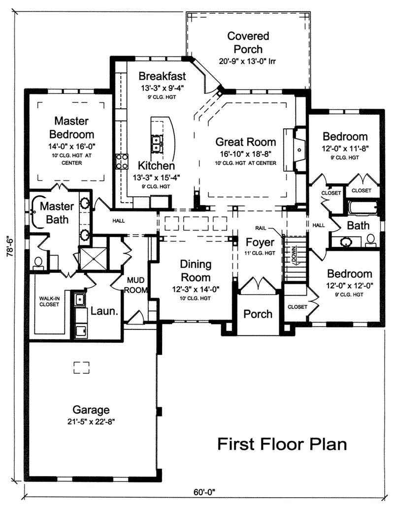 Shingle House Plan First Floor - Valdemar European Ranch Home 065D-0388 - Shop House Plans and More