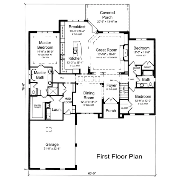 Rustic House Plan First Floor - Valdemar European Ranch Home 065D-0388 - Shop House Plans and More