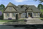 Shingle House Plan Front of Home - Valdemar European Ranch Home 065D-0388 - Shop House Plans and More