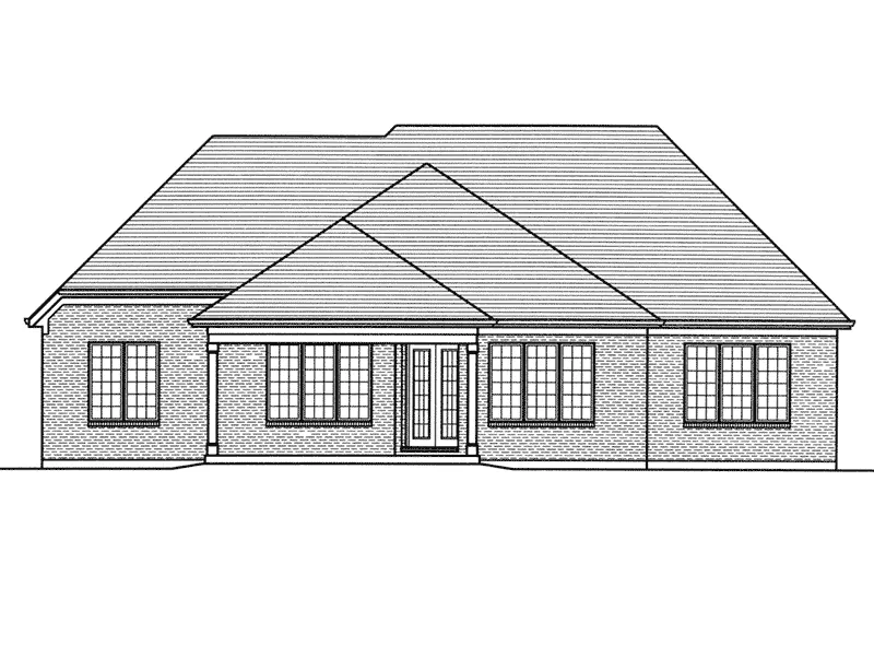 Traditional House Plan Rear Elevation - Valdemar European Ranch Home 065D-0388 - Shop House Plans and More