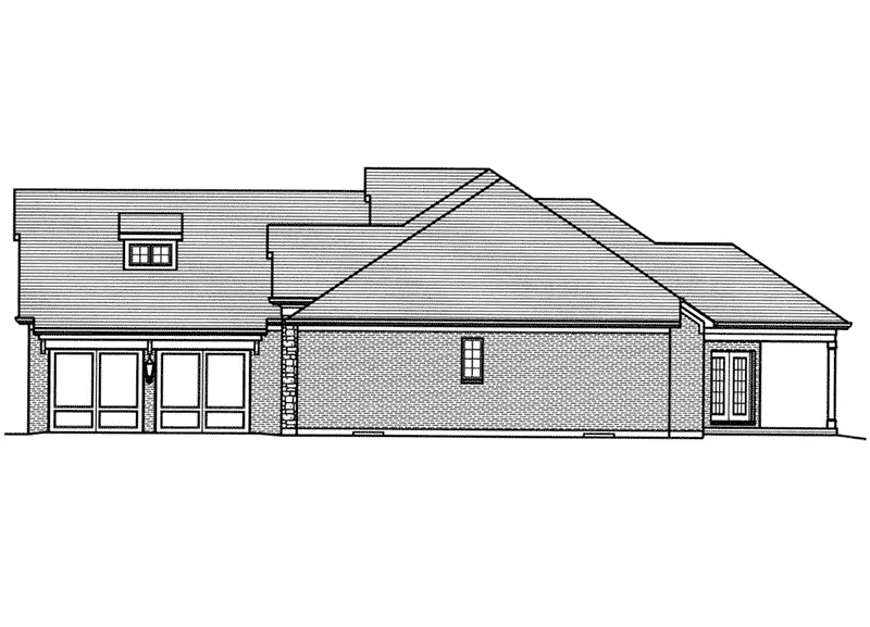 Shingle House Plan Right Elevation - Valdemar European Ranch Home 065D-0388 - Shop House Plans and More