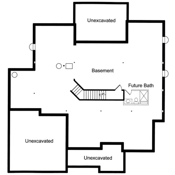 Country French House Plan Lower Level Floor - Ellenbrook European Home 065D-0389 - Search House Plans and More