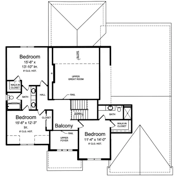 Country French House Plan Second Floor - Chamblee Hill Traditional Home 065D-0390 - Search House Plans and More