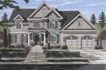 Country French House Plan Front of Home - Chamblee Hill Traditional Home 065D-0390 - Search House Plans and More