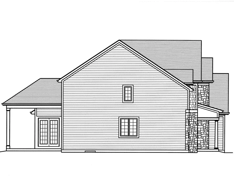 Country French House Plan Left Elevation - Chamblee Hill Traditional Home 065D-0390 - Search House Plans and More