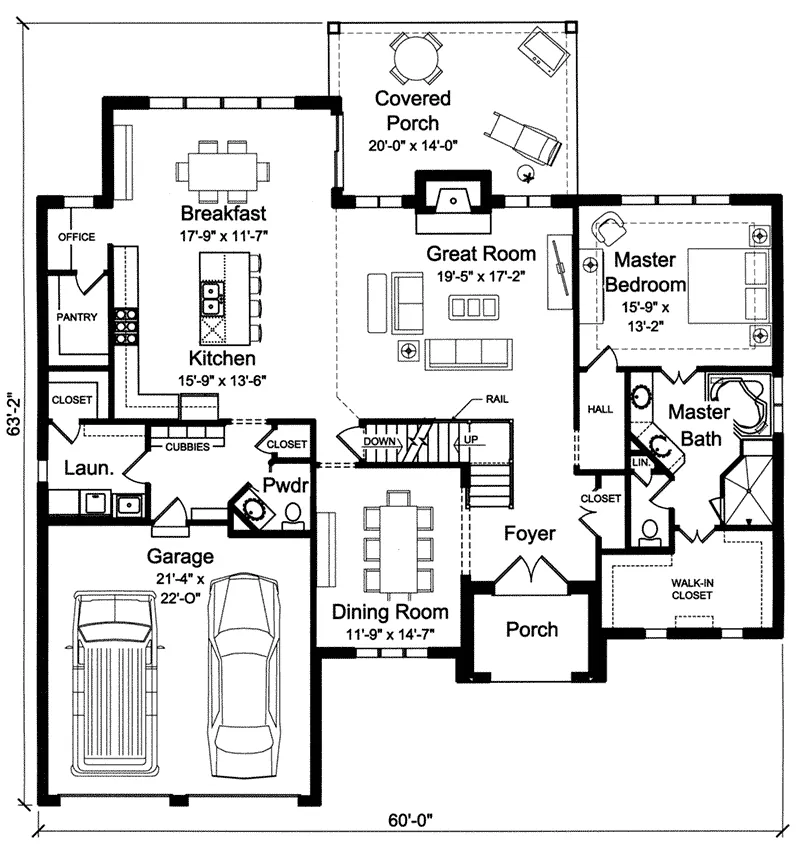 Traditional House Plan First Floor - Winslow Lane European Home 065D-0391 - Shop House Plans and More