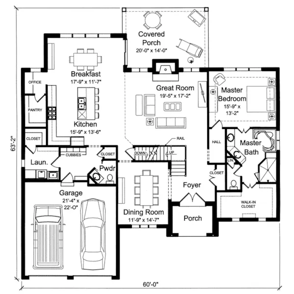 European House Plan First Floor - Winslow Lane European Home 065D-0391 - Shop House Plans and More