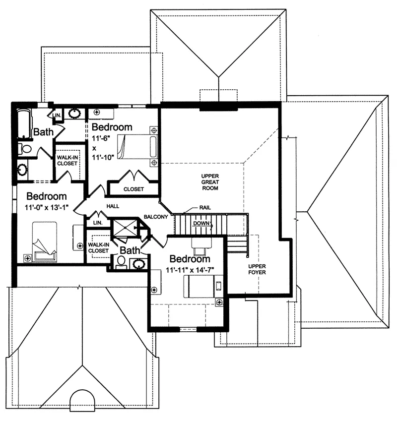 Traditional House Plan Second Floor - Winslow Lane European Home 065D-0391 - Shop House Plans and More