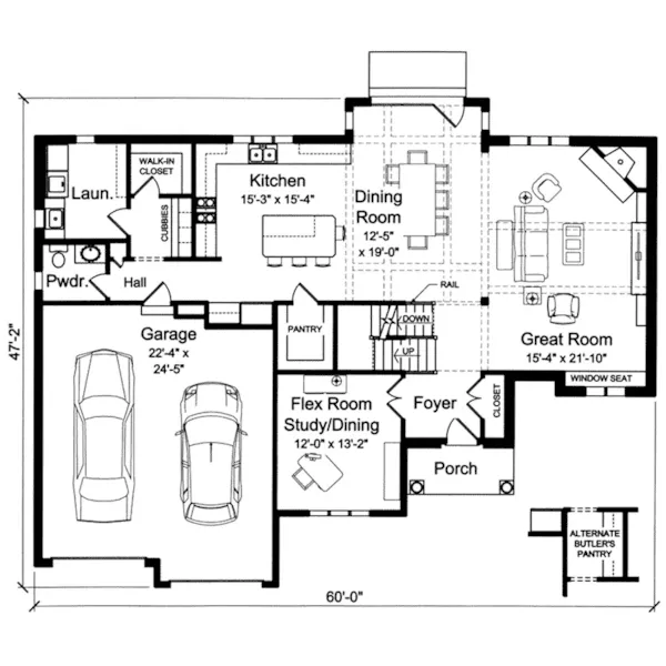 European House Plan First Floor - Meadford Traditional Home 065D-0392 - Shop House Plans and More