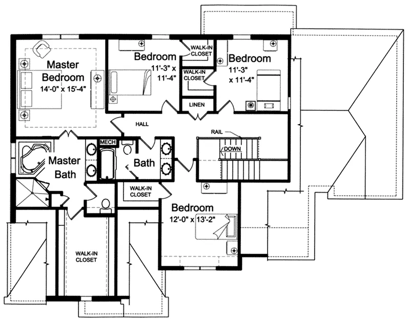 European House Plan Second Floor - Meadford Traditional Home 065D-0392 - Shop House Plans and More