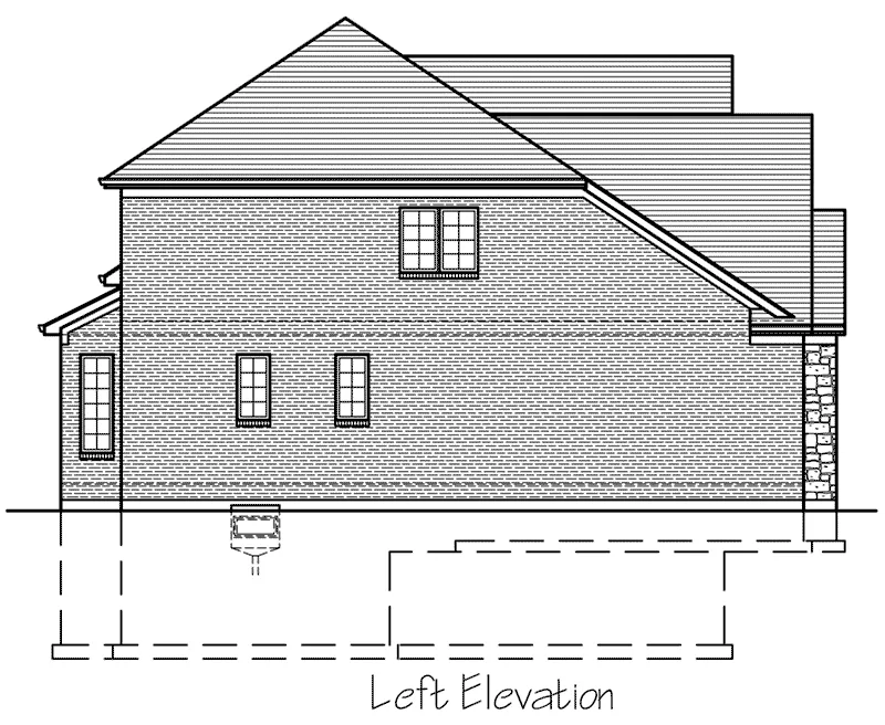 European House Plan Left Elevation - Meadford Traditional Home 065D-0392 - Shop House Plans and More