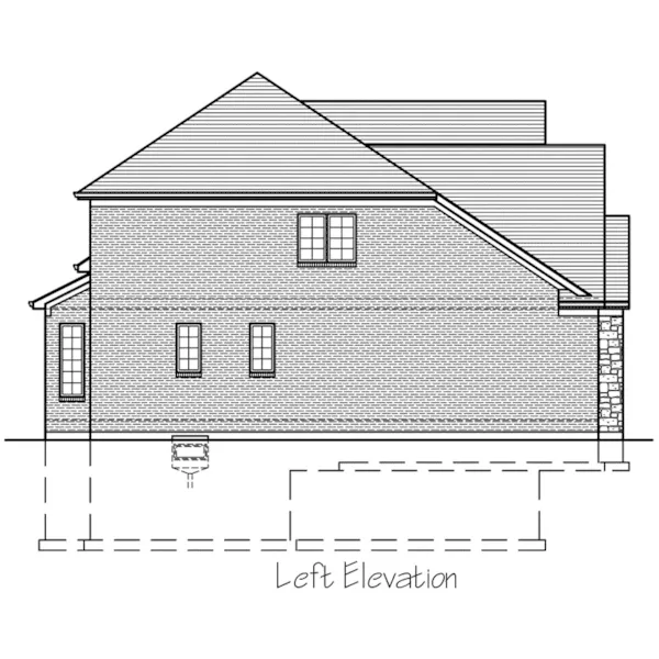 European House Plan Left Elevation - Meadford Traditional Home 065D-0392 - Shop House Plans and More