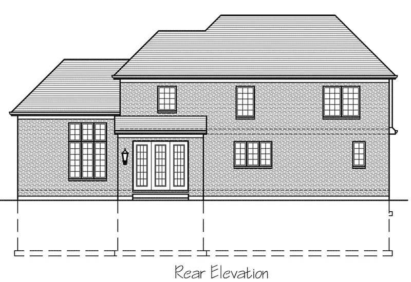 Traditional House Plan Rear Elevation - Meadford Traditional Home 065D-0392 - Shop House Plans and More