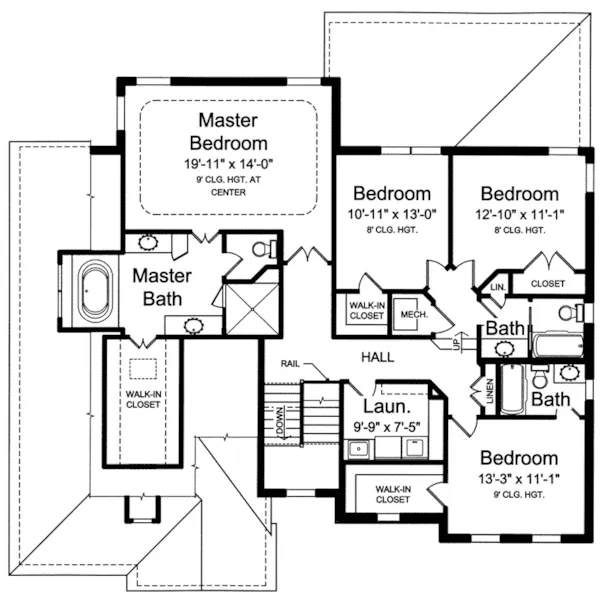 Neoclassical House Plan Second Floor - Foxborough European Home 065D-0393 - Search House Plans and More